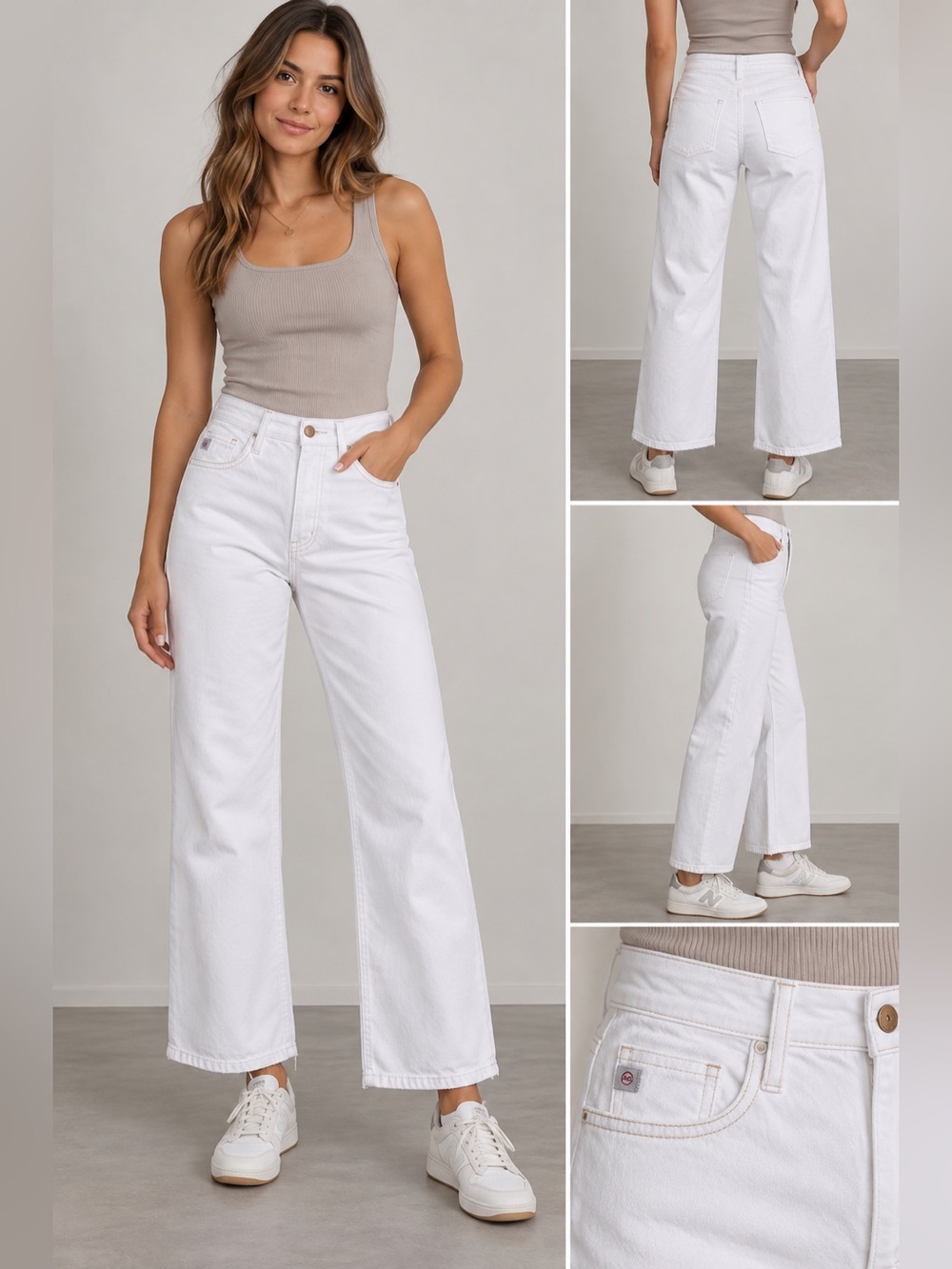 AG Adriano Goldschmied The Etta jeans size 27R High-Rise White Wide-Leg crop
